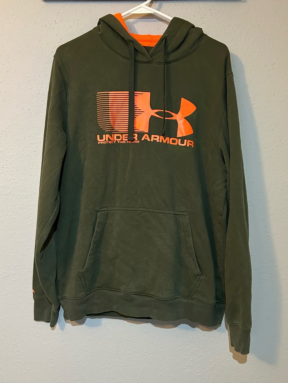 Under Armour Storm Hoodie Olive Green Orange Men’s M